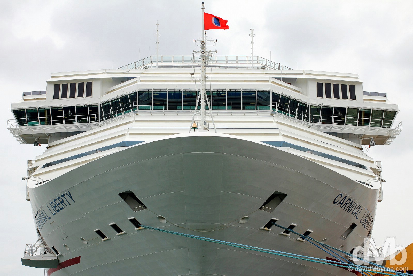 The Carnival Cruise Line's 110,000-tonne, 290 metre-long, 13 deck-high Carnival Liberty cruise ship docked in Old San Juan, Puerto Rico, Greater Antilles. May 31, 2015. 