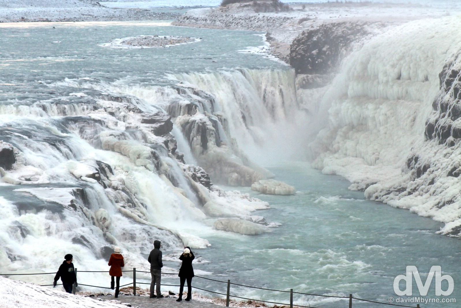 Overlooking the Gullfoss waterfall in south west Iceland. December 3, 2012. 