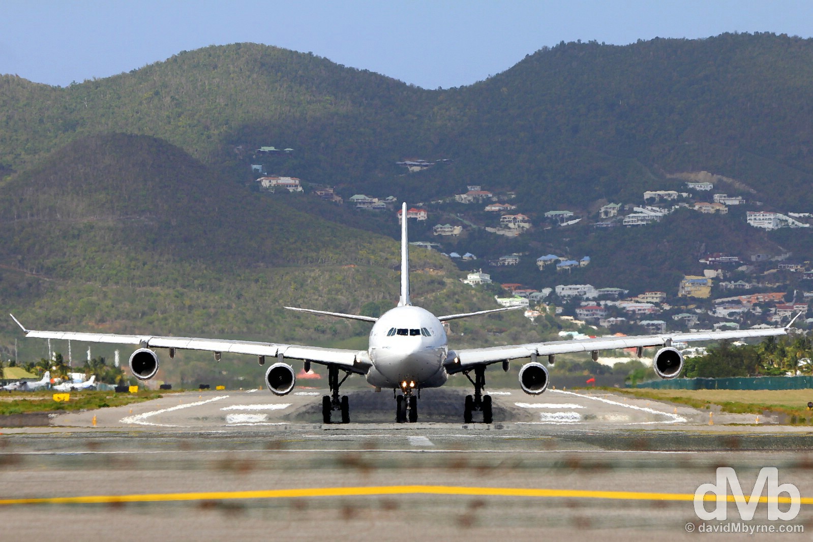Taxiing for take-off at Juliana Airport, Sint Maarten, Lesser Antilles. June 8, 2015.