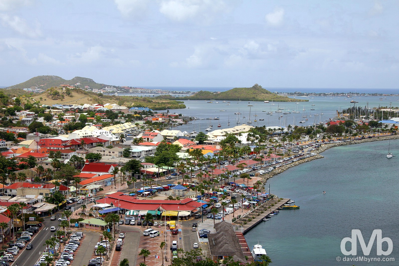 Marigot as seen from Fort Louis. Saint Martin, Lesser Antilles. June 8, 2015.