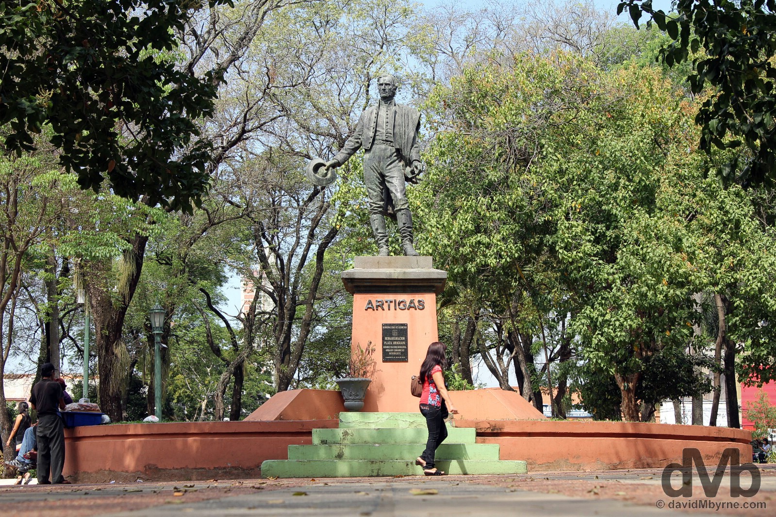 The Artigas statue Plaza Uruguaya, Asuncion, Paraguay. September 9, 2015.