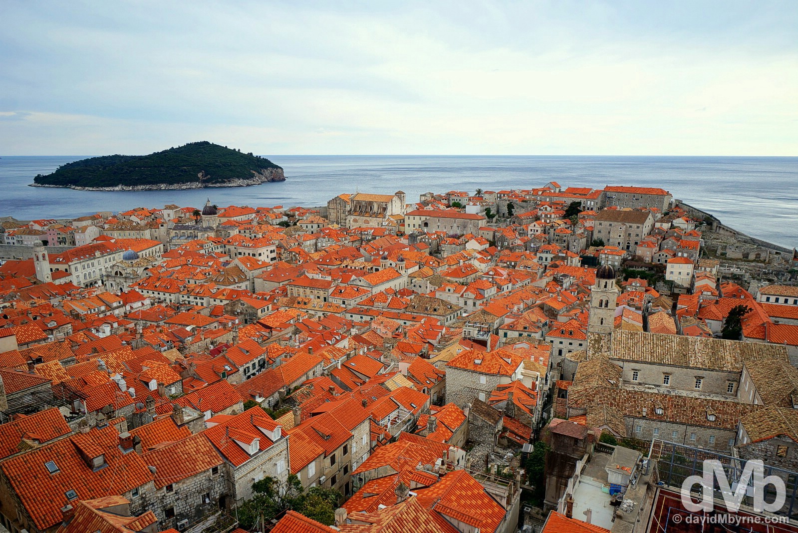 Old Town Dubrovnik as seen from the Old Town walls. Dubrovnik, Croatia. April 7, 2015.