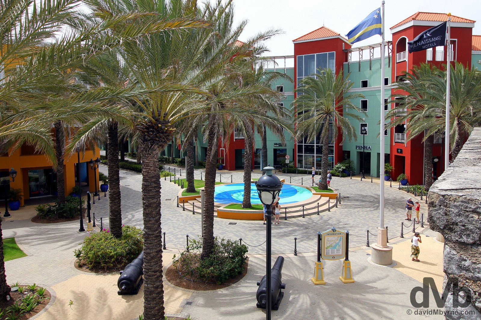 Renaissance Resort & Shopping Mall as seen from the walls of Rif Fort, Willemstad, Curacao, Lesser Antilles. June 19, 2015.