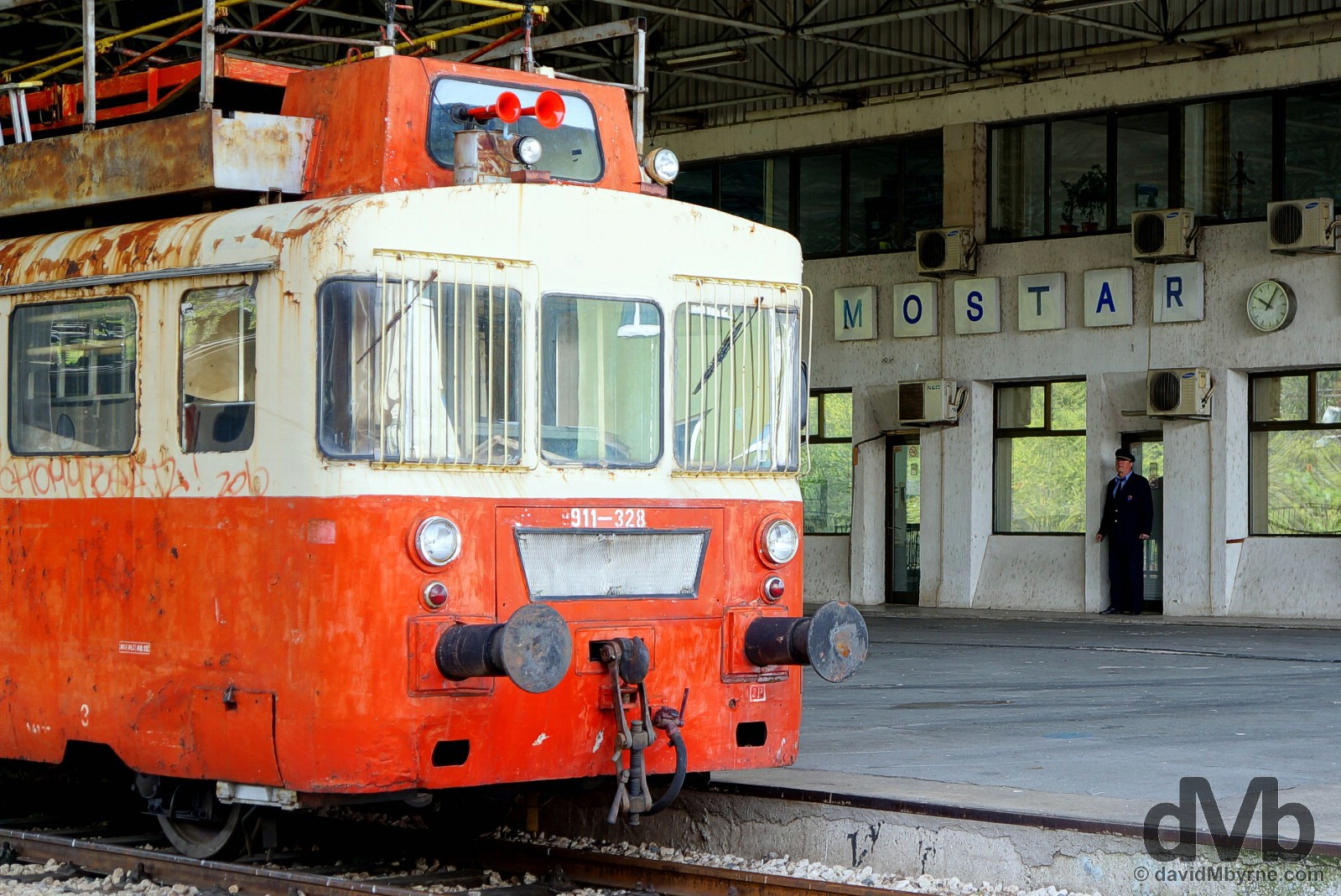 Mostar train station, Bosnia & Herzegovina. April 6, 2015. 