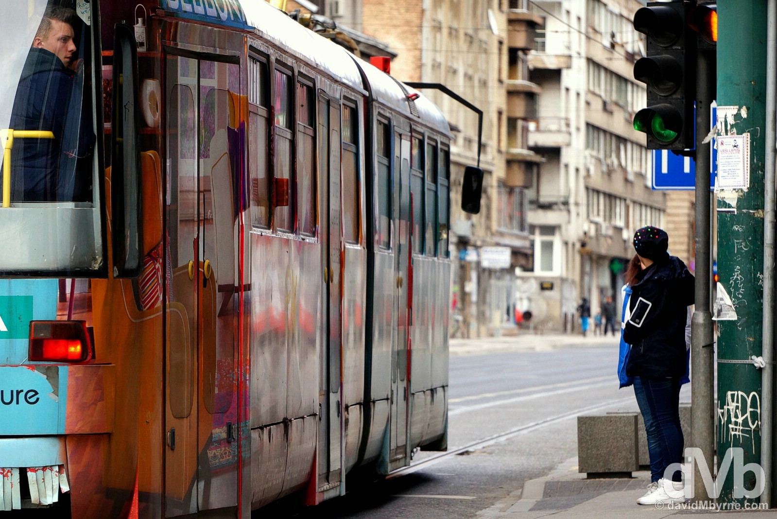Trams in Sarajevo, Bosnia and Herzegovina. April 4, 2015.