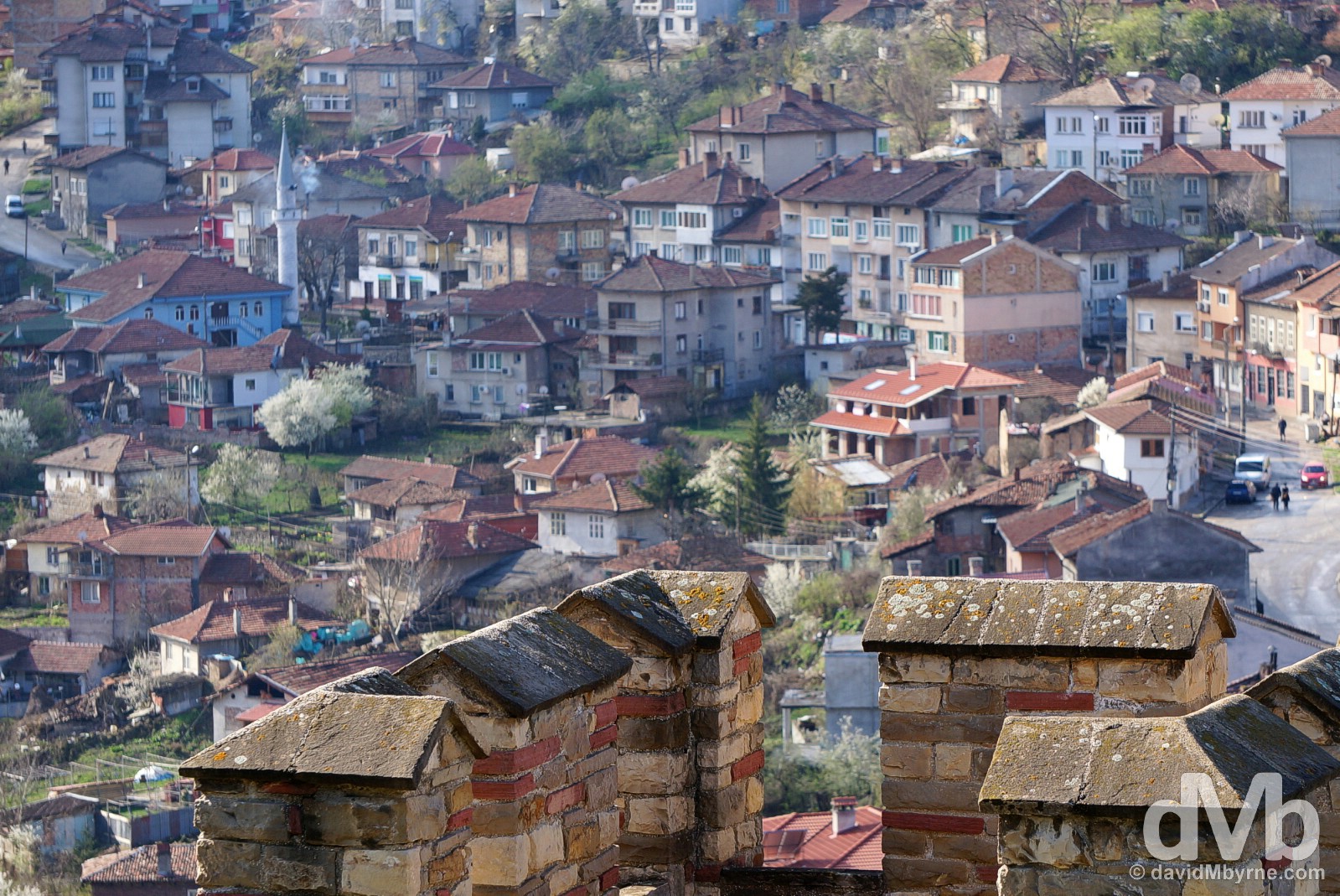 A portion of Veliko Tarnovo as seen from the walls of the Tsarevets Fortress. Veliko Tarnovo, Bulgaria. March 31, 2015.