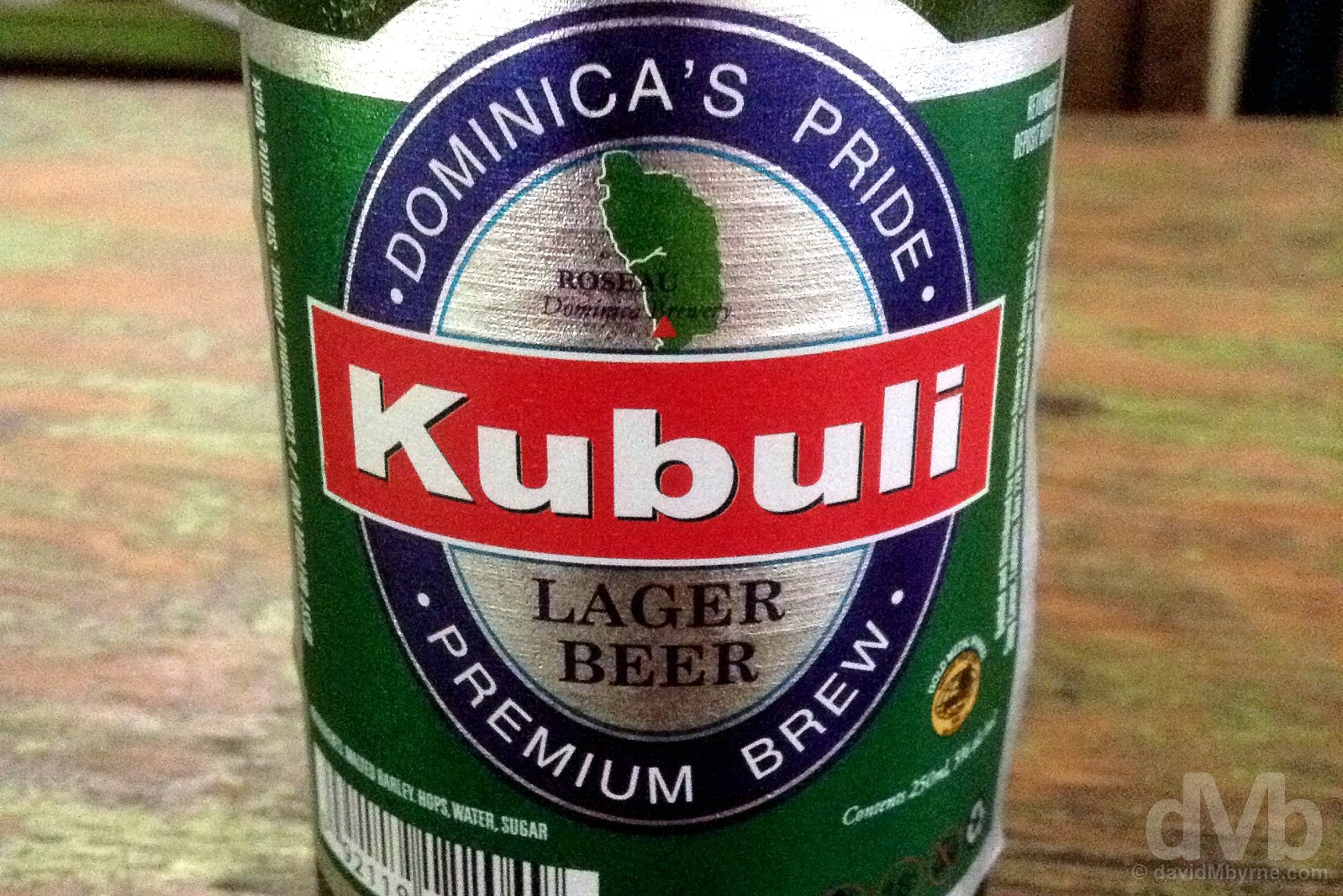 Kubuli beer, Mamaj's, Dominica, Lesser Antilles. June 10, 2015.  