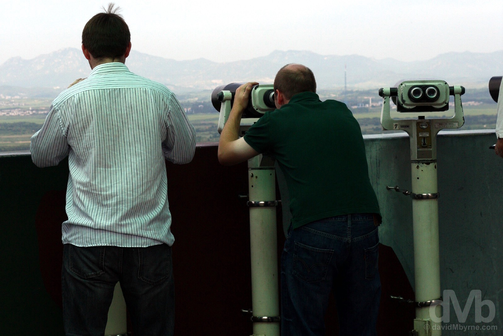 Peering into North Korea from the Dora Observatory of the Demilitarized Zone (DMZ), South Korea. August 21, 2009.