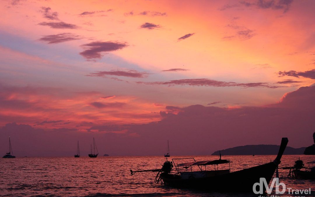 Sunset. Hat Rai Leh West Beach, Krabi, Thailand - Worldwide Destination ...