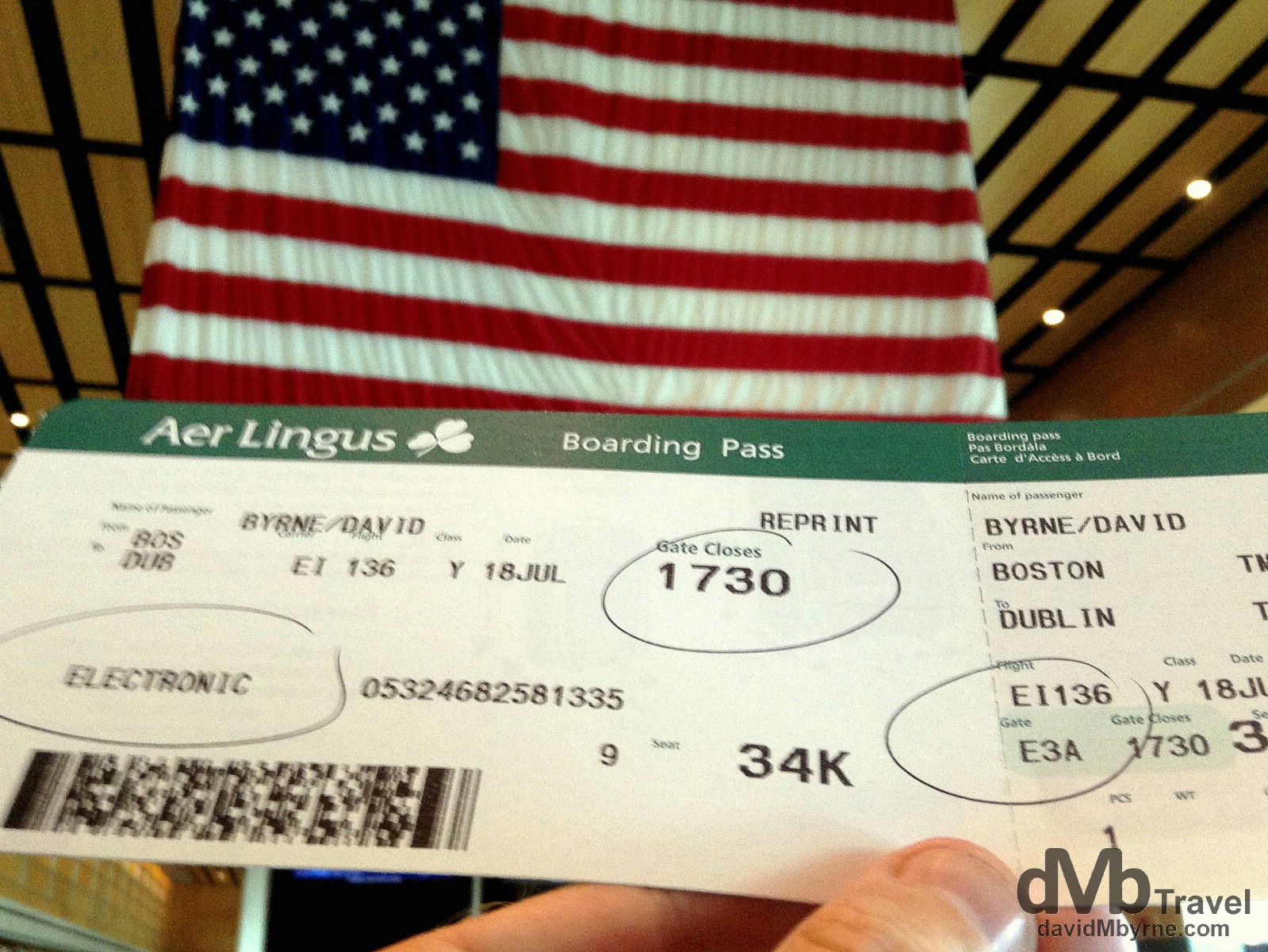 Homeward bound. Logan International Airport, Boston, Massachusetts, USA. July 18th 2013.