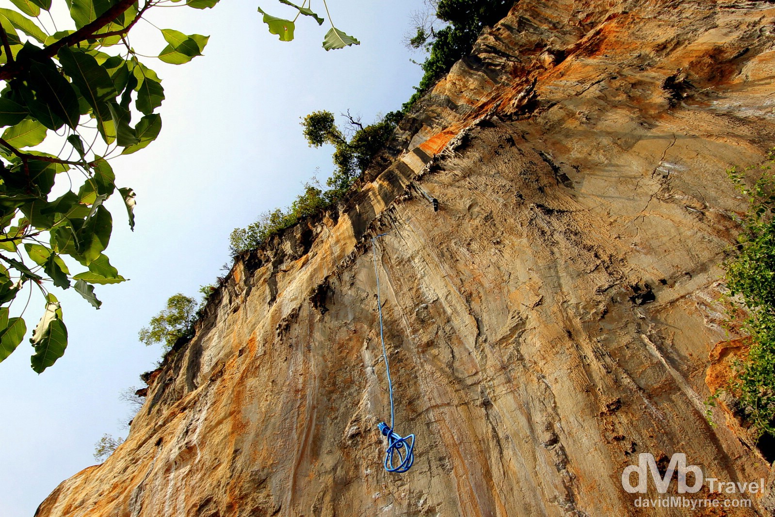 The limestone karst cliffs of Krabi make this a very popular rock climbing destination. Krabi, Thailand. March 18th 2012.  