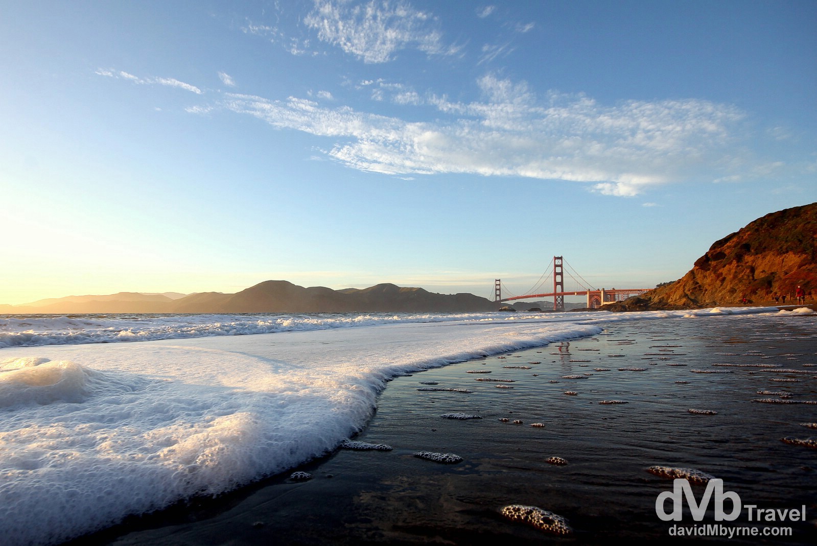 Nearing sunset on Baker Beach, San Francisco, California, USA. April 10th 2013.