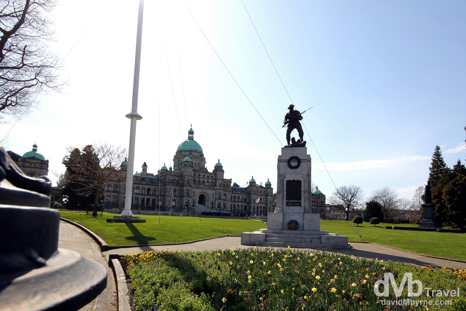 A statue fronting the Legislative Assembly of British Columbia in Victoria, Vancouver Island, British Columbia, Canada. March 22nd 2013. 
