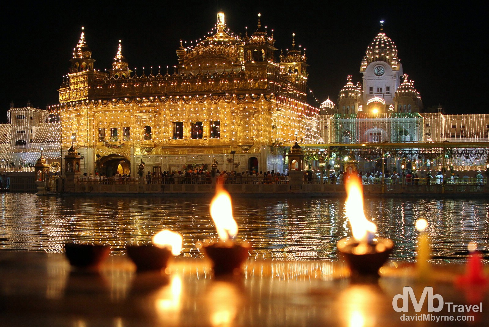 The Golden Temple, Amritsar, Punjab, India, on the night of the 4th Guru's birthday celebrations. October 9th 2012.