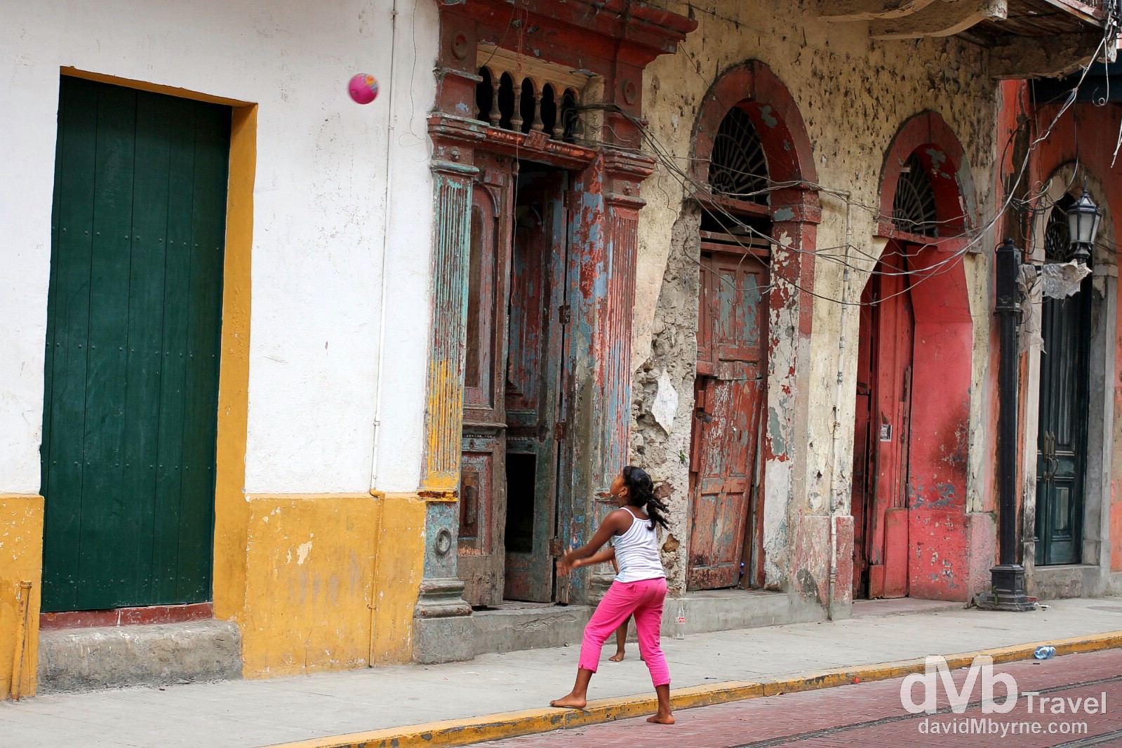 Playing on the streets of Casco Viejo, Panama City, Panama. July 1st 2013.