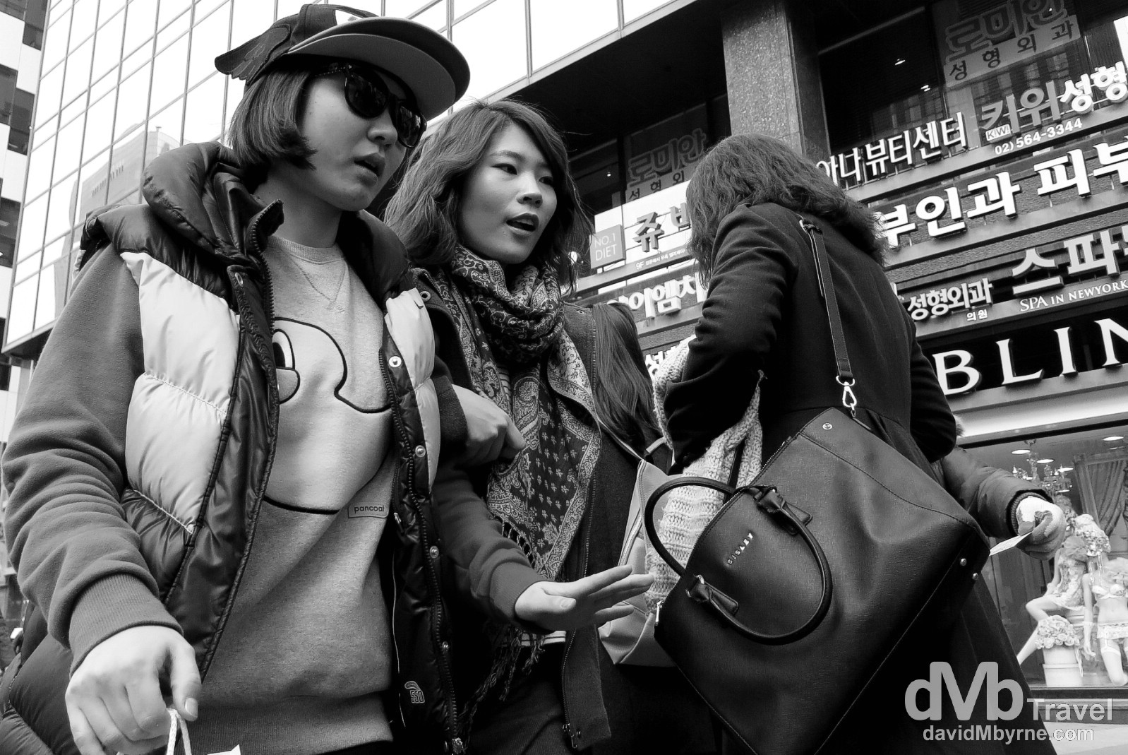 On the cold streets of the Gangnam district of Seoul, South Korea. February 26th 2013. 