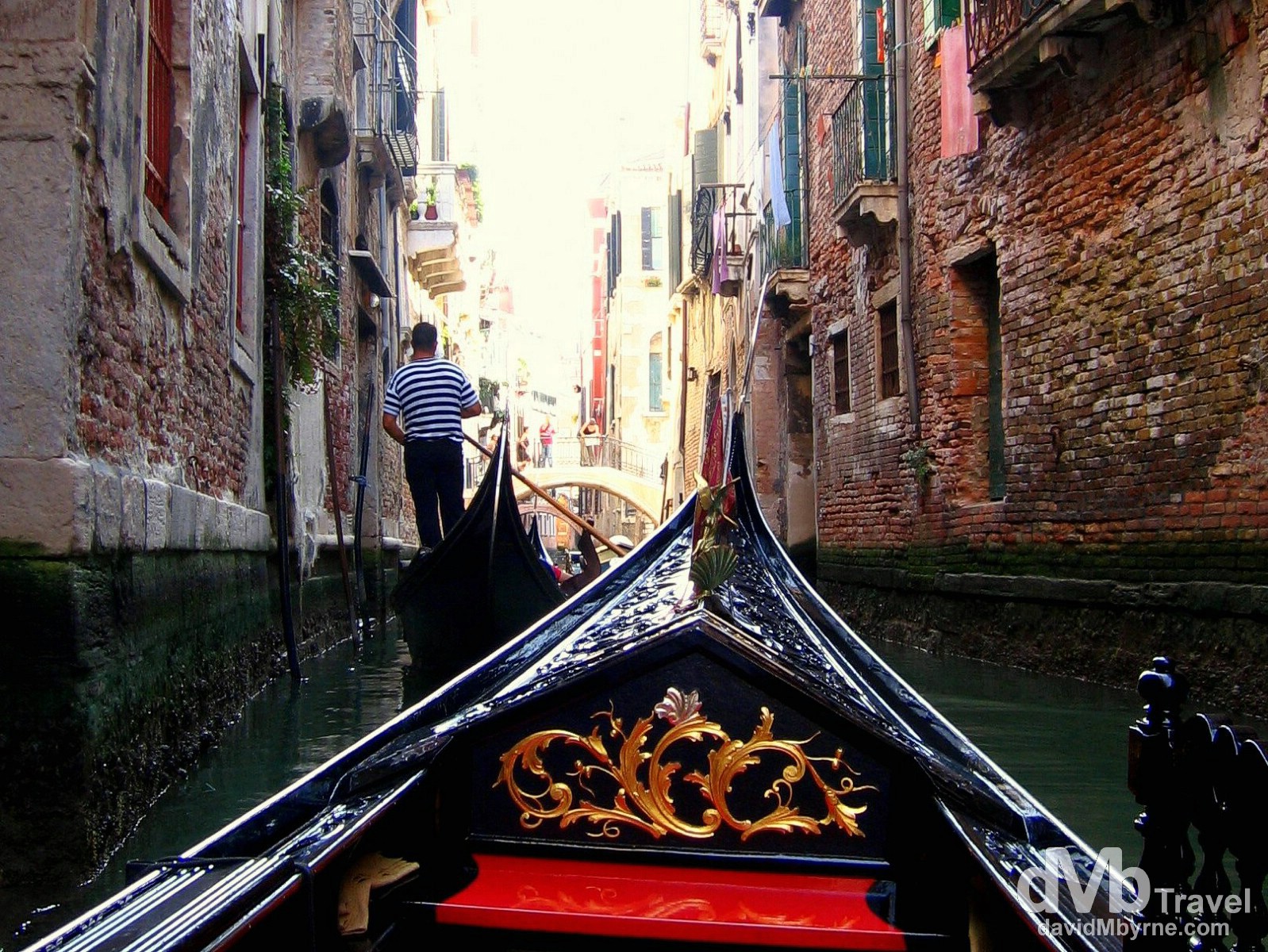 A gondola ride along the canals of Venice, Veneto, Italy. August 27th, 2007.