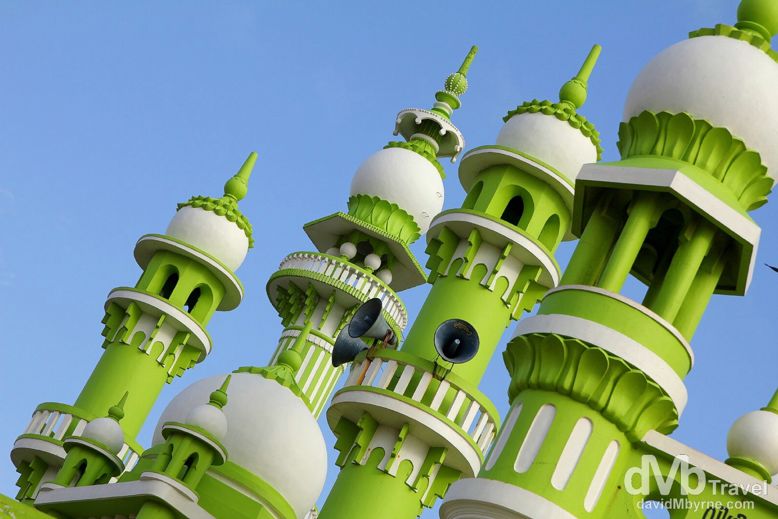 The minarets of the Darga Sherief mosque outside of Kovalam, Kerala, southwestern India. September 13th 2012.