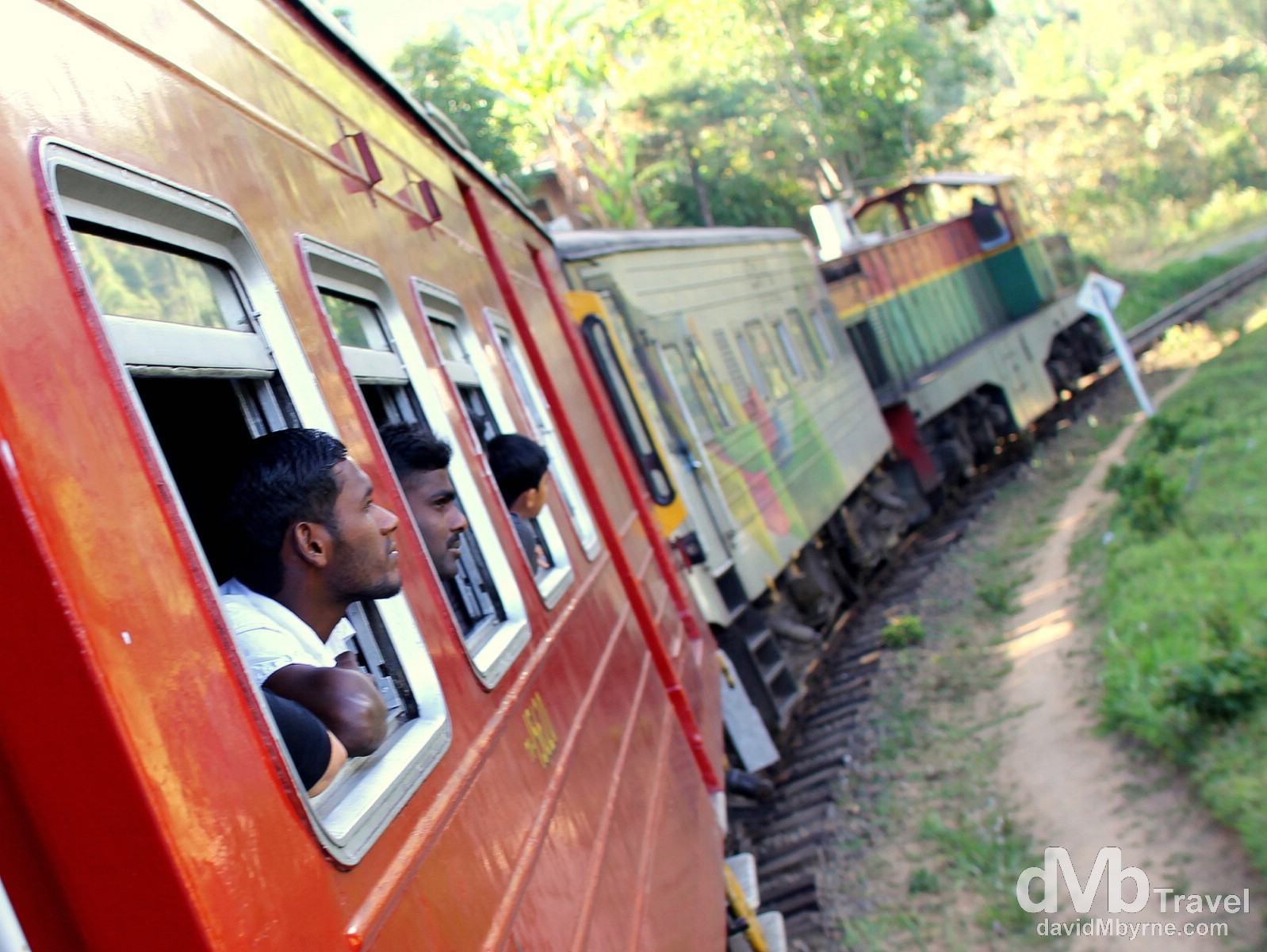 Taking in the views from the Badulla to Colombo train in central Sri Lanka. September 5th 2012.