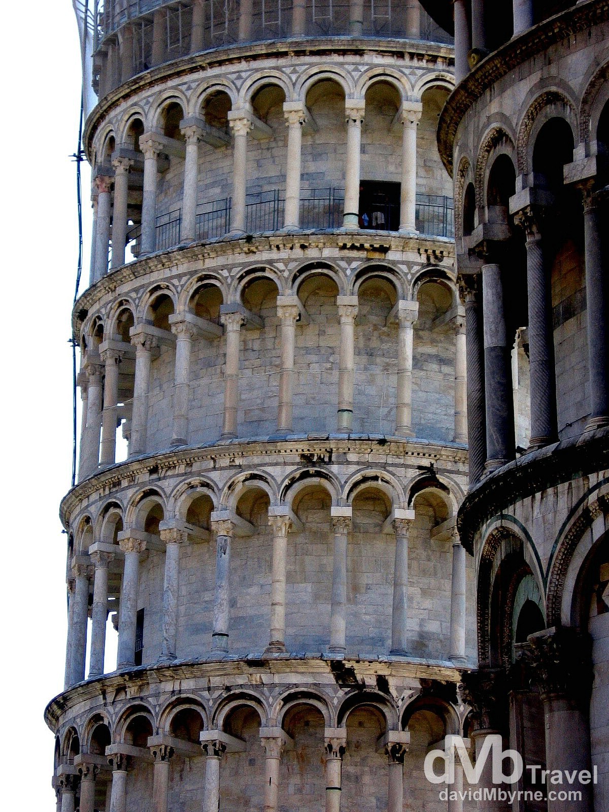 The famous leaning tower in Campo dei Miracoli (Field of Miracles), Pisa, Tuscany, Italy. August 31st, 2007.