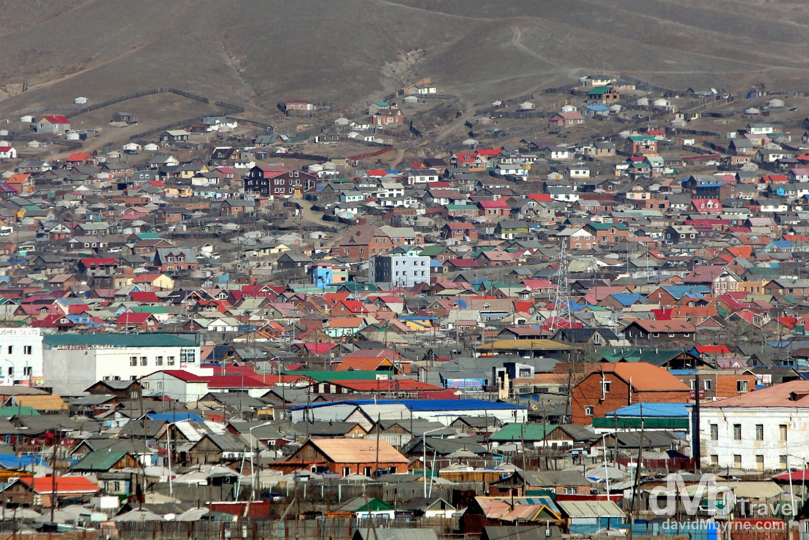 A section of Ulan Bator, Mongolia, as seen from Zaany Tolgoi, or Elephant's head, a hill overlooking the city. November 1st 2012.