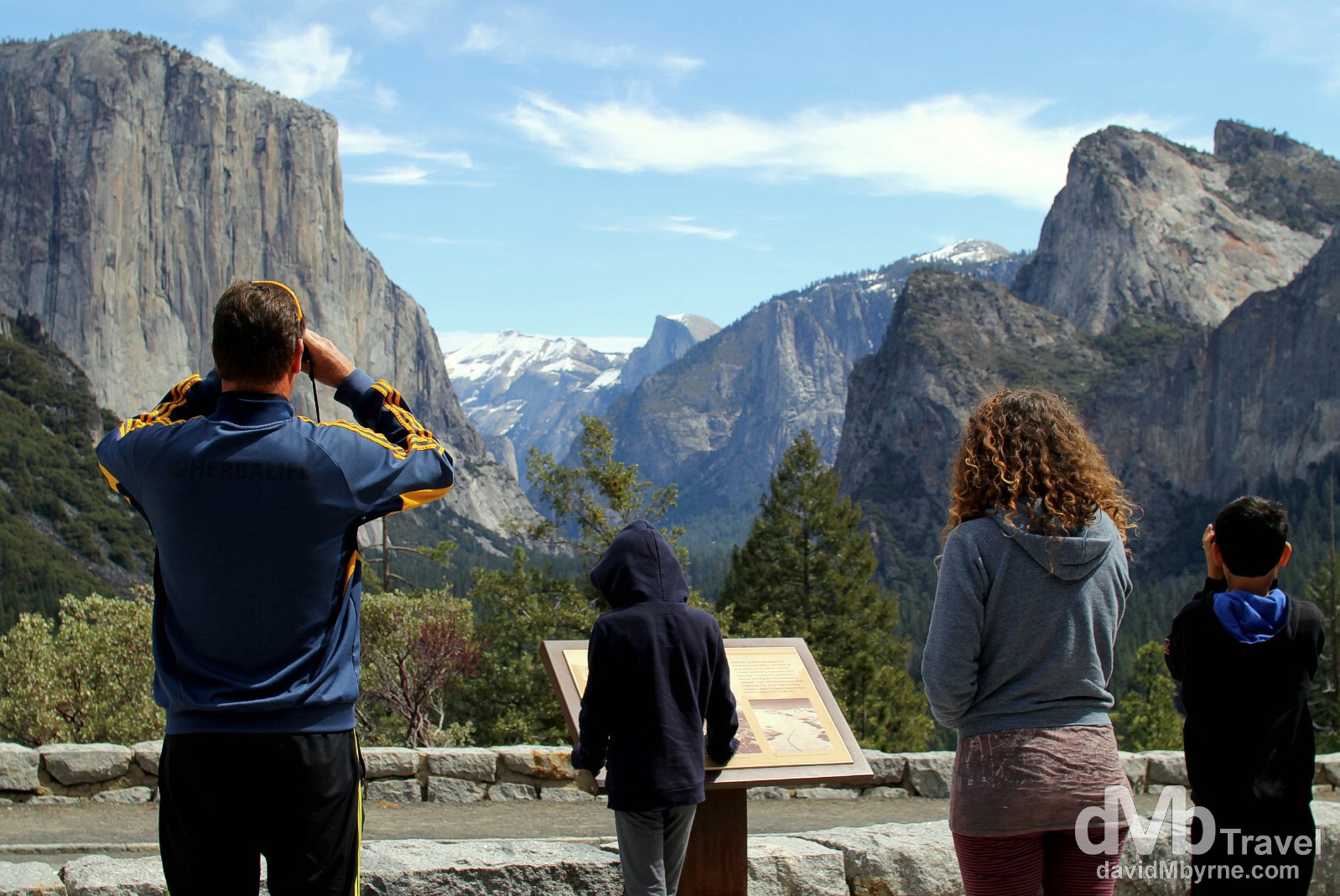 Admiring the Yosemite Valley from Tunnel View in Yosemite National Park, California, USA. April 2nd 2013.