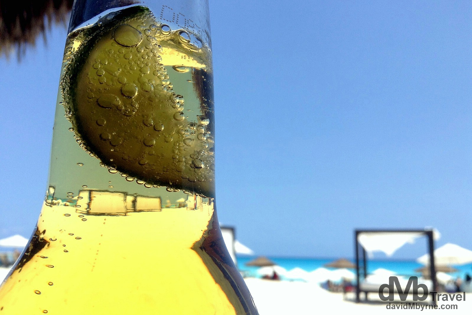 Corona bubbles & lime on Gaviota Azul, Cancun, Yucatan, Mexico. May 5th 2013. (iPod) 