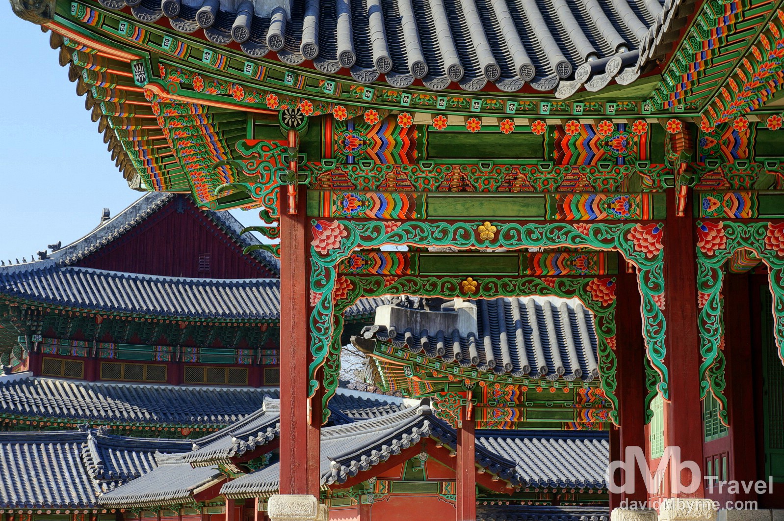Buildings in the grounds of the UNESCO World Heritage-listed Changdeokgung Palace Complex in Seoul, South Korea. January 18th 2014