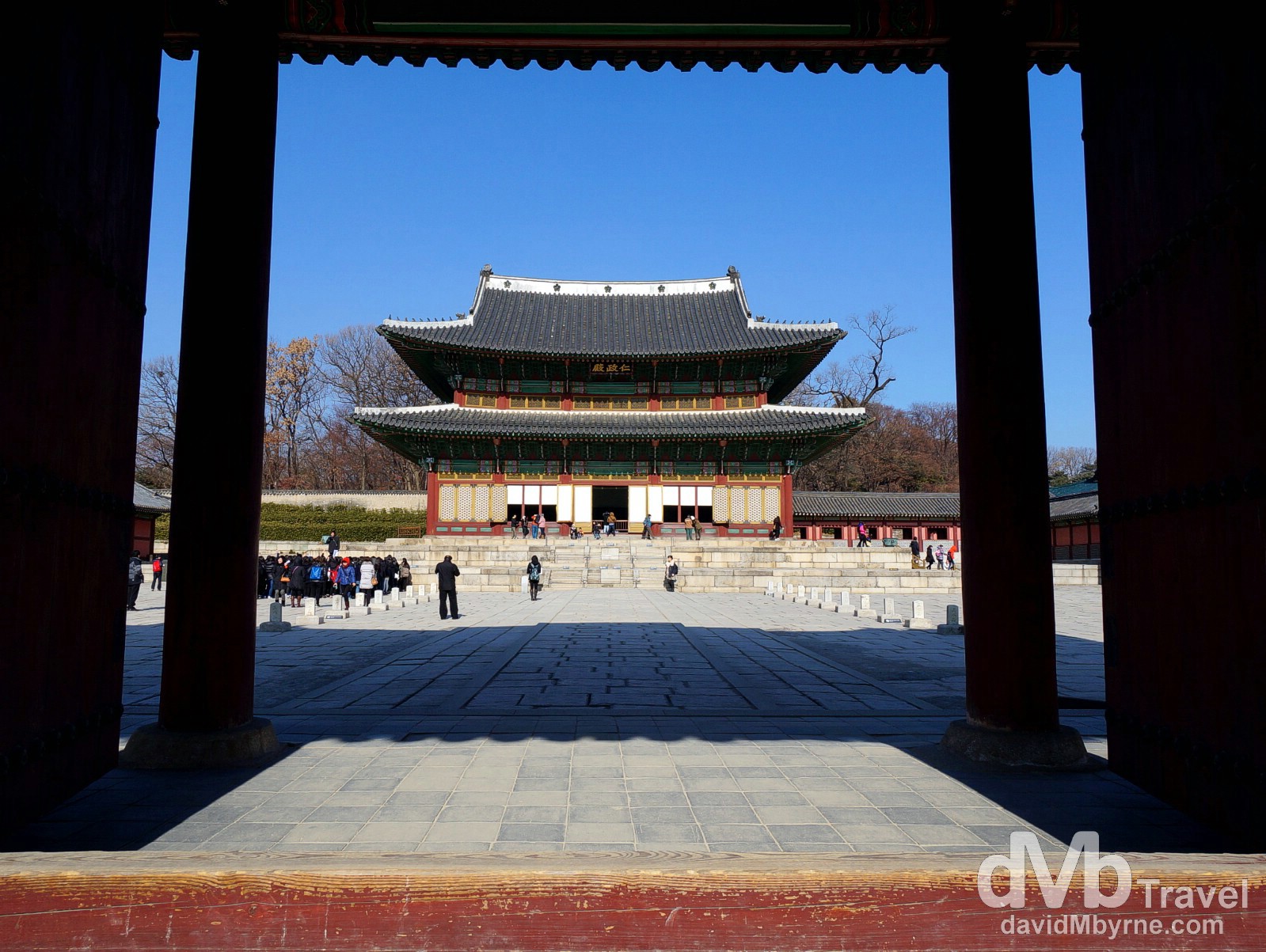 Injeongjeon, the main hall of the UNESCO World Heritage-listed Changdeokgung Palace Complex in Seoul, South Korea. January 18th 2014