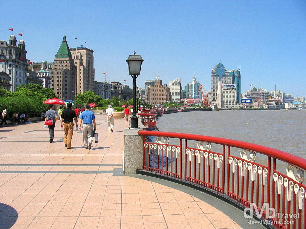 The waterfront Bund by the Huangpu River in Shanghai, China. August 30th, 2004