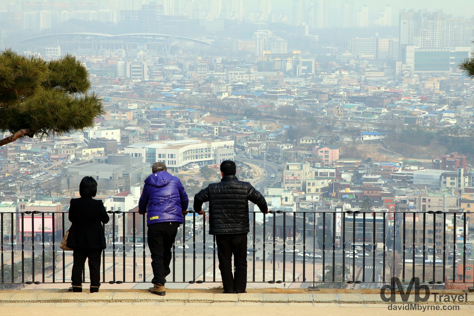 Viewing Sewon from atop Paldansan (Mt. Paldan), the highest point of Suwon Hwaseong Fortress in Suwon, South Korea. February 23rd, 2014. 