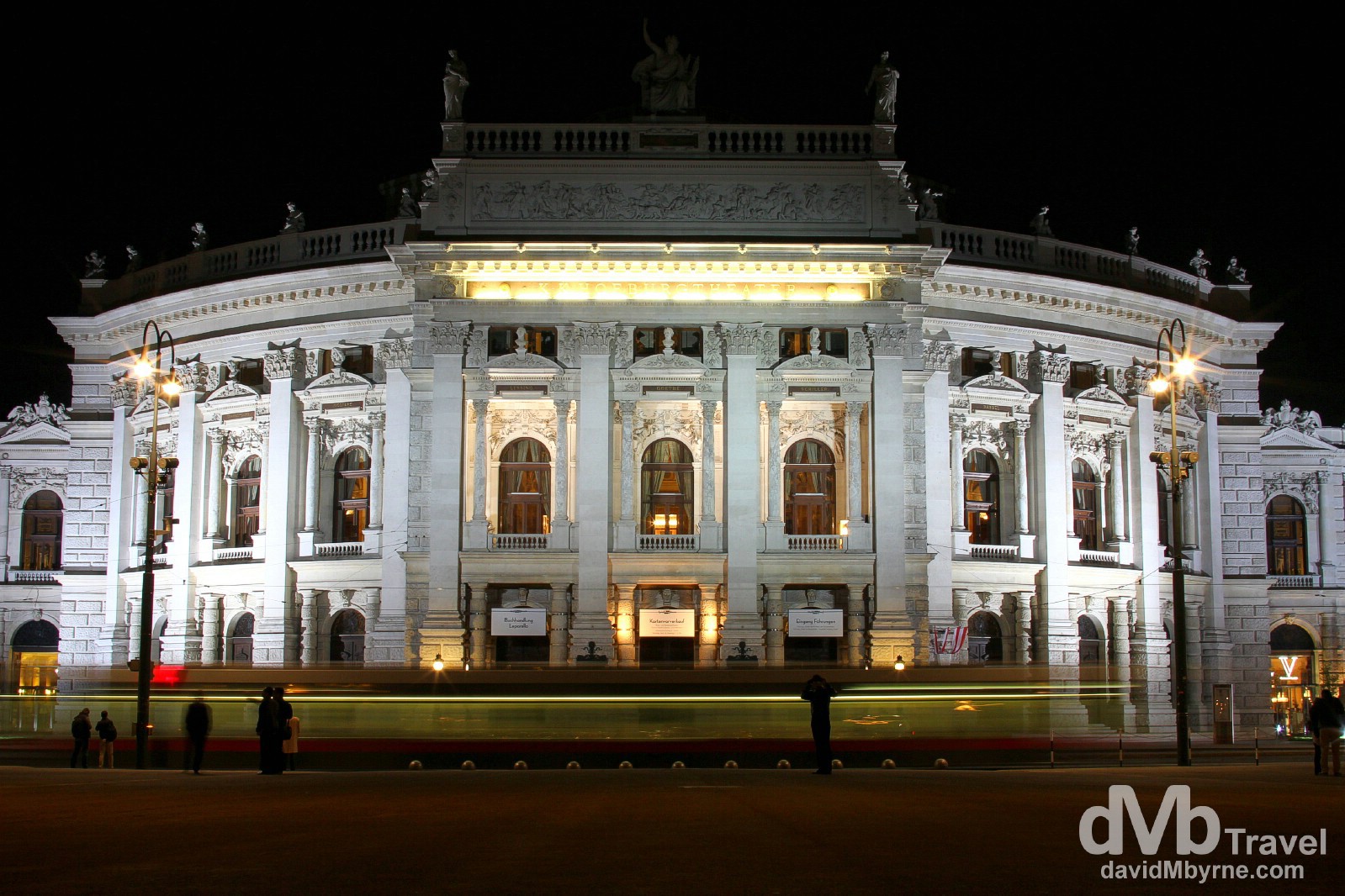 A tram passing in front of Burgtheater in Vienna, Austria. march 29th, 2014.