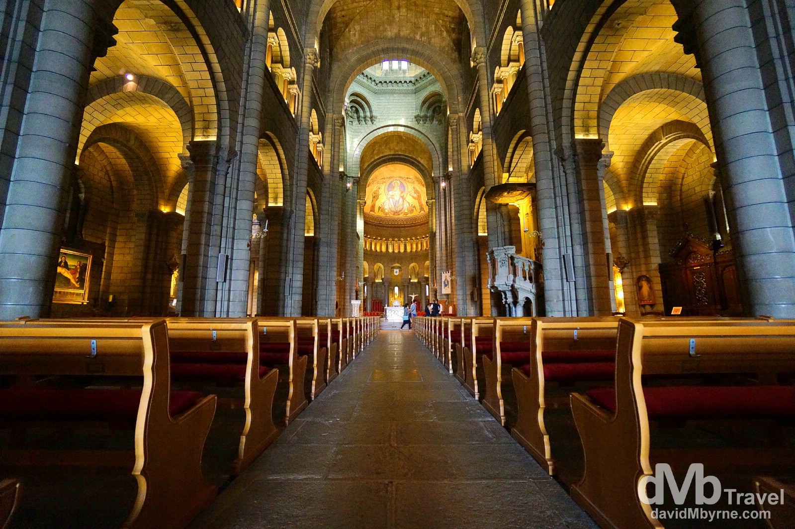 Inside the opulent 1875 Romanesque-Byzantine Cathedrale de Monaco, Monaco Ville, Monaco. March 14th, 2014.