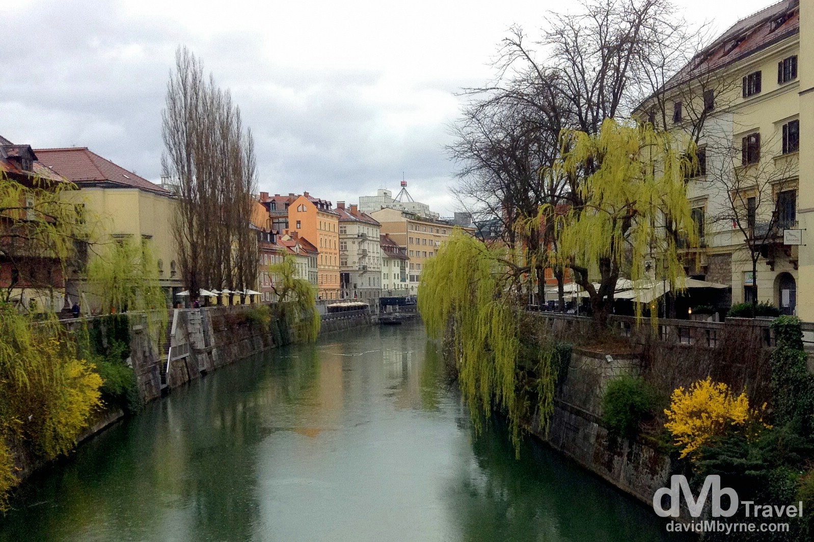 The Ljubljanica river in Ljubljana, Slovenia. March 23rd, 2014.