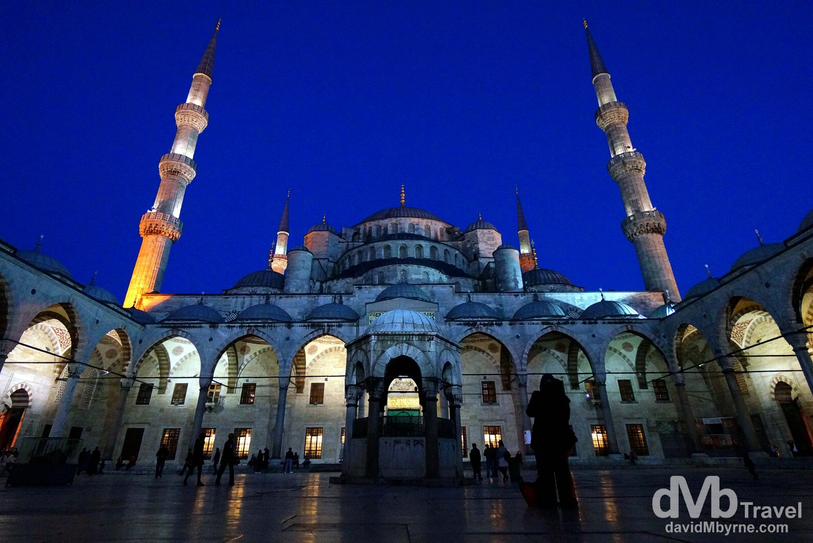 The inner courtyard of the Sultan Ahmed Mosque, aka The Blue Mosque, in Istanbul, Turkey. April 9th, 2014.
