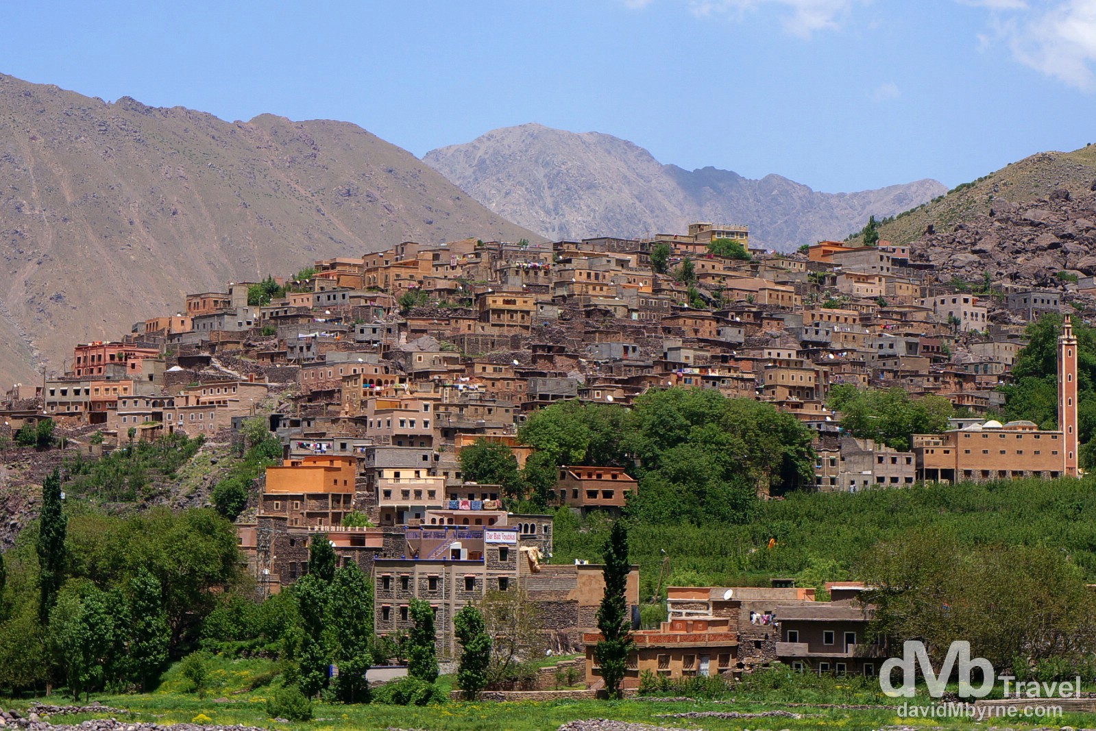 The village of Aroumd as seen from the Mizane Valley, High Atlas, central Morocco. May 10th, 2014.