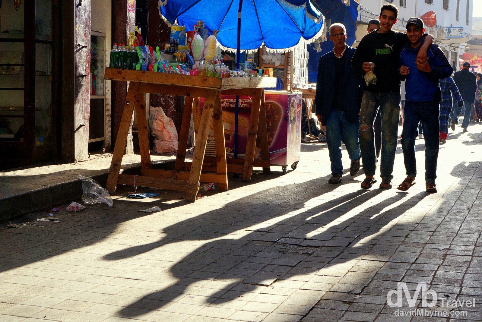 Shadows & bromance in the lanes of the Ancienne Medina in Casablanca, Morocco. April 28th, 2014.