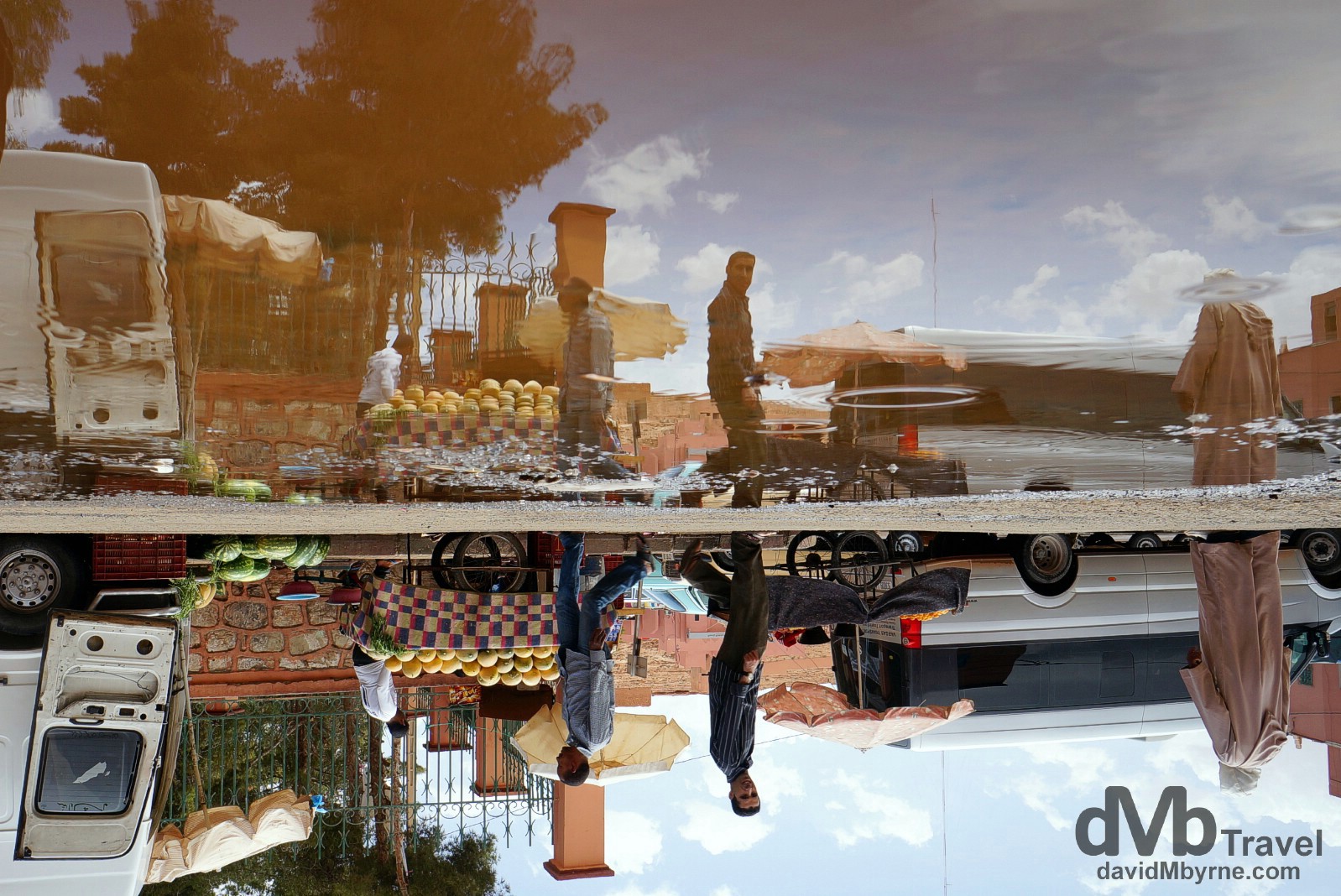 Reflections on the streets of Tinerhir, Morocco. May 17th, 2014.