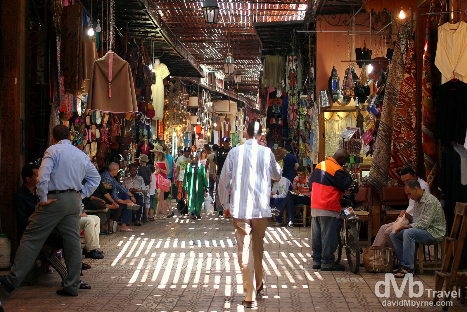 In one of the countless labyrinth souqs (covered markets) in Marrakesh, Morocco. May 8th, 2014. 
