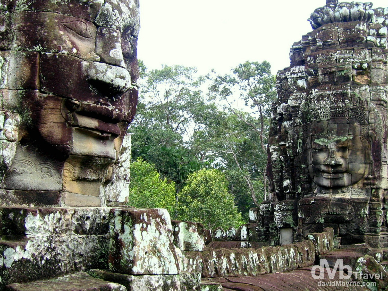 The faces of the temple Bayon in Angkor Thom, Angkor, Cambodia. September 20th, 2005.