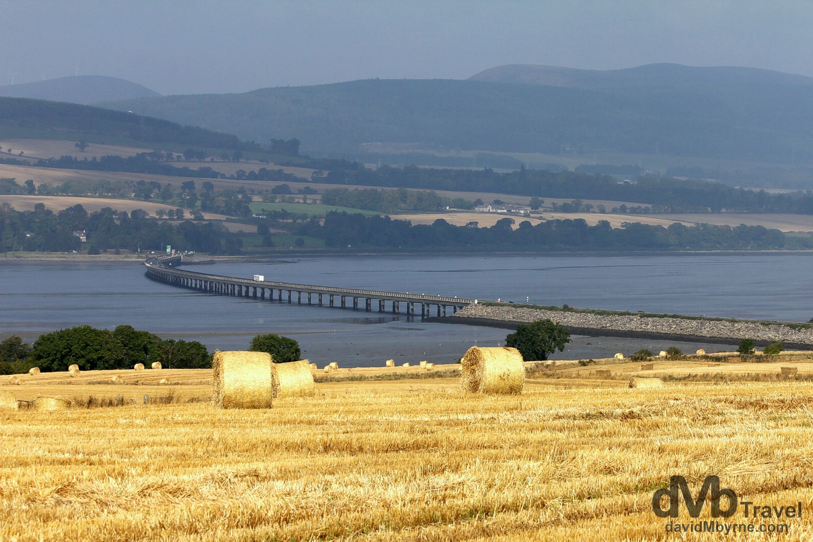 Scenery near the Comarty Bridge crossing Cromarty Forth north of Inverness in Scotland. September 14, 2014.