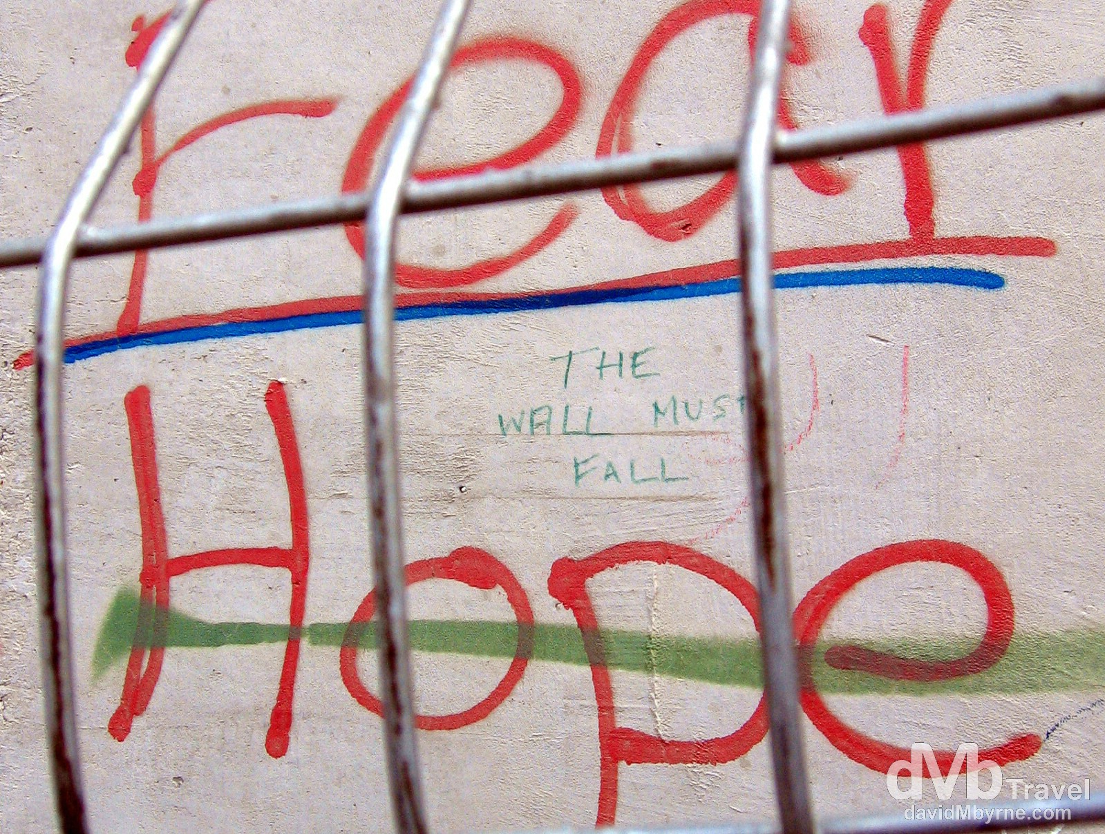 Fear. Hope. A section of the heavily guarded wall separating the Palestinian West Back from Israel. May 2, 2008. 