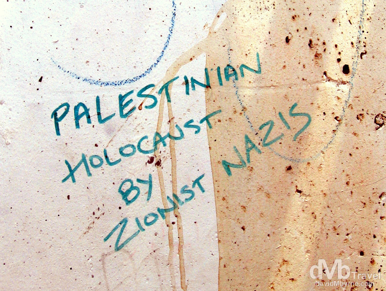 Palestinian Holocaust. A section of the heavily guarded wall separating the Palestinian West Back from Israel. May 2, 2008. 