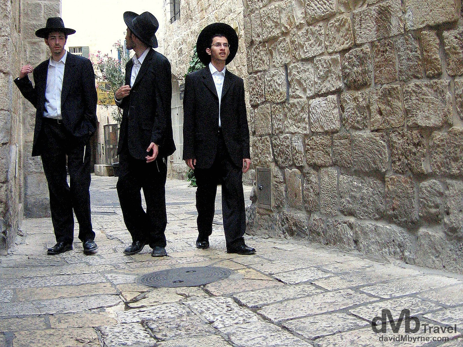 Ultra-orthodox Jews in the lanes of the Old City of Jerusalem, Israel. May 2, 2008.