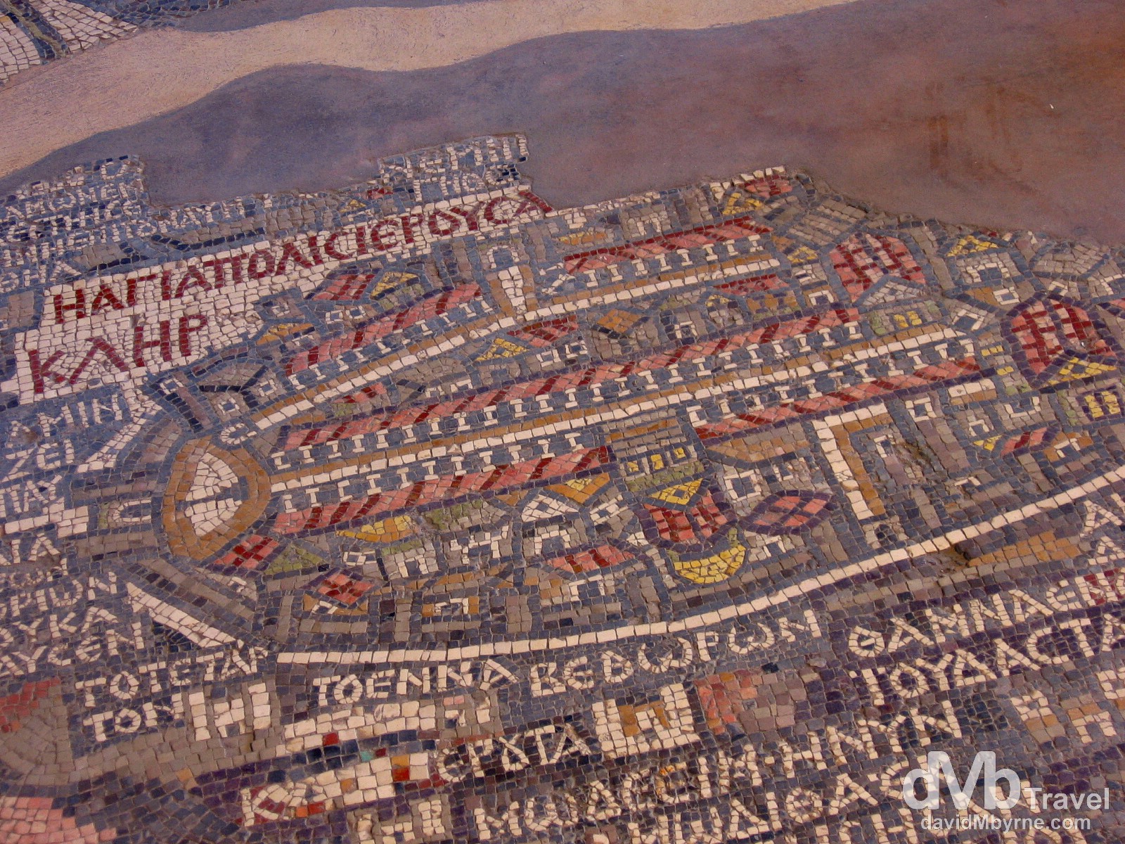The floor mosaic in St. George Church, Madaba, Jordan. April 29, 2008.