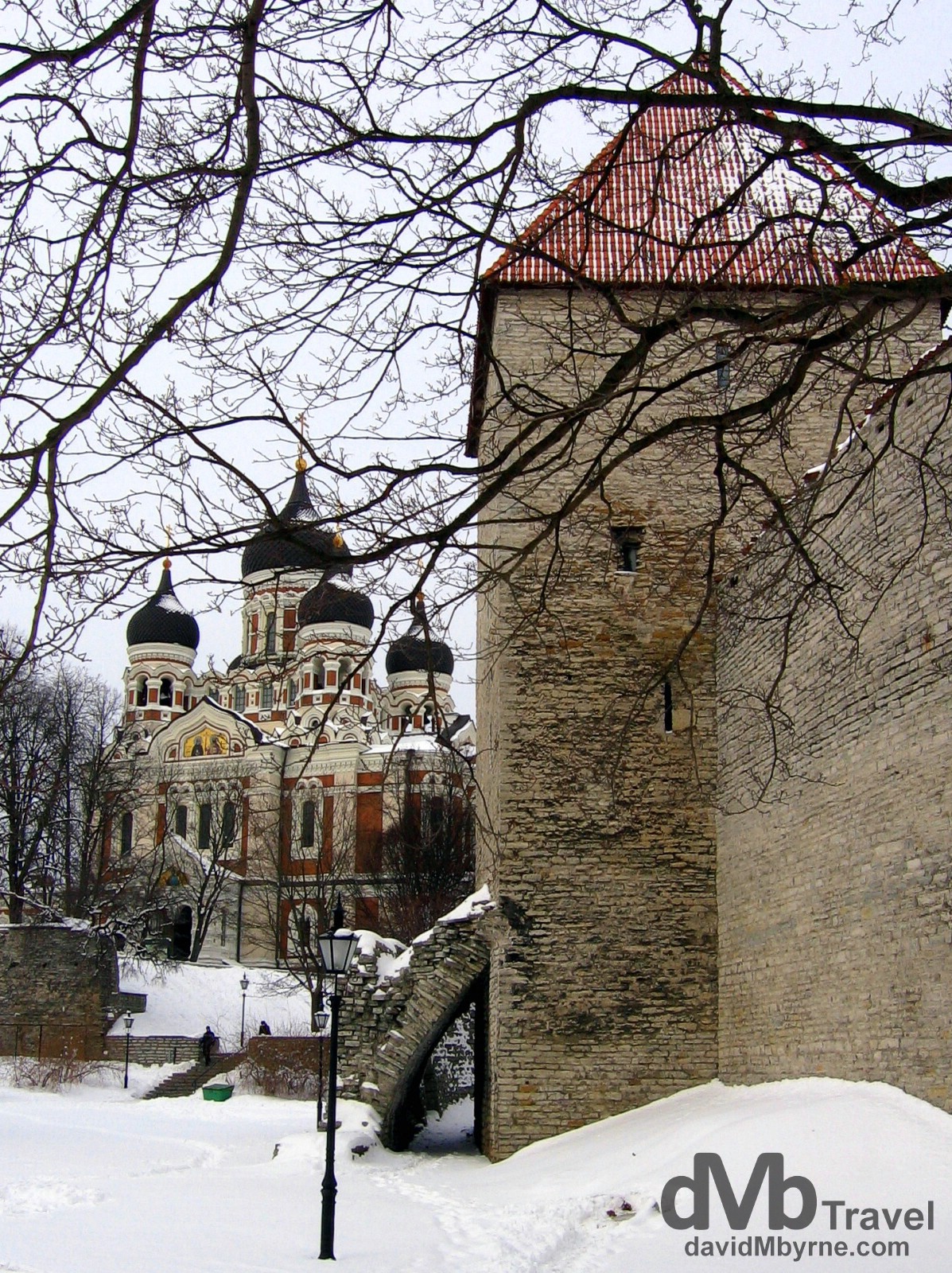 A wintry Old Town in Tallinn, Estonia. March 2, 2006. 