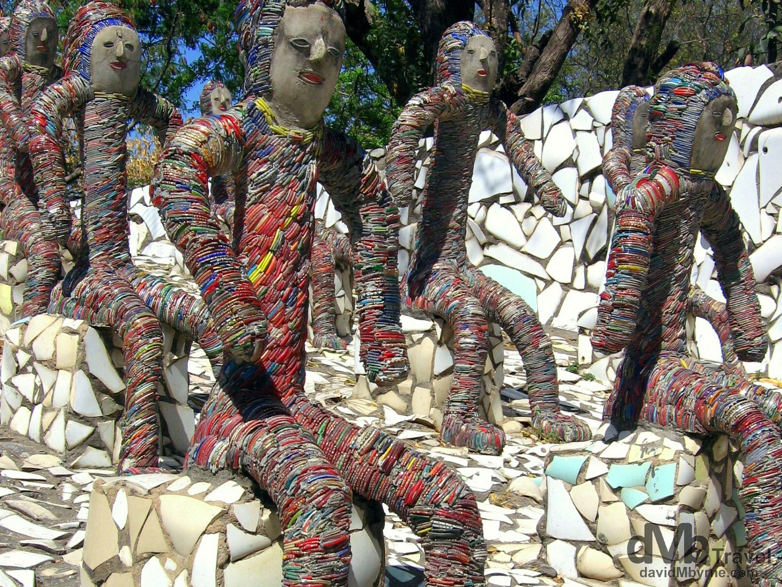 Sculptures in the Rock Garden in Chandigarh, Punjab, India. March 23, 2008.