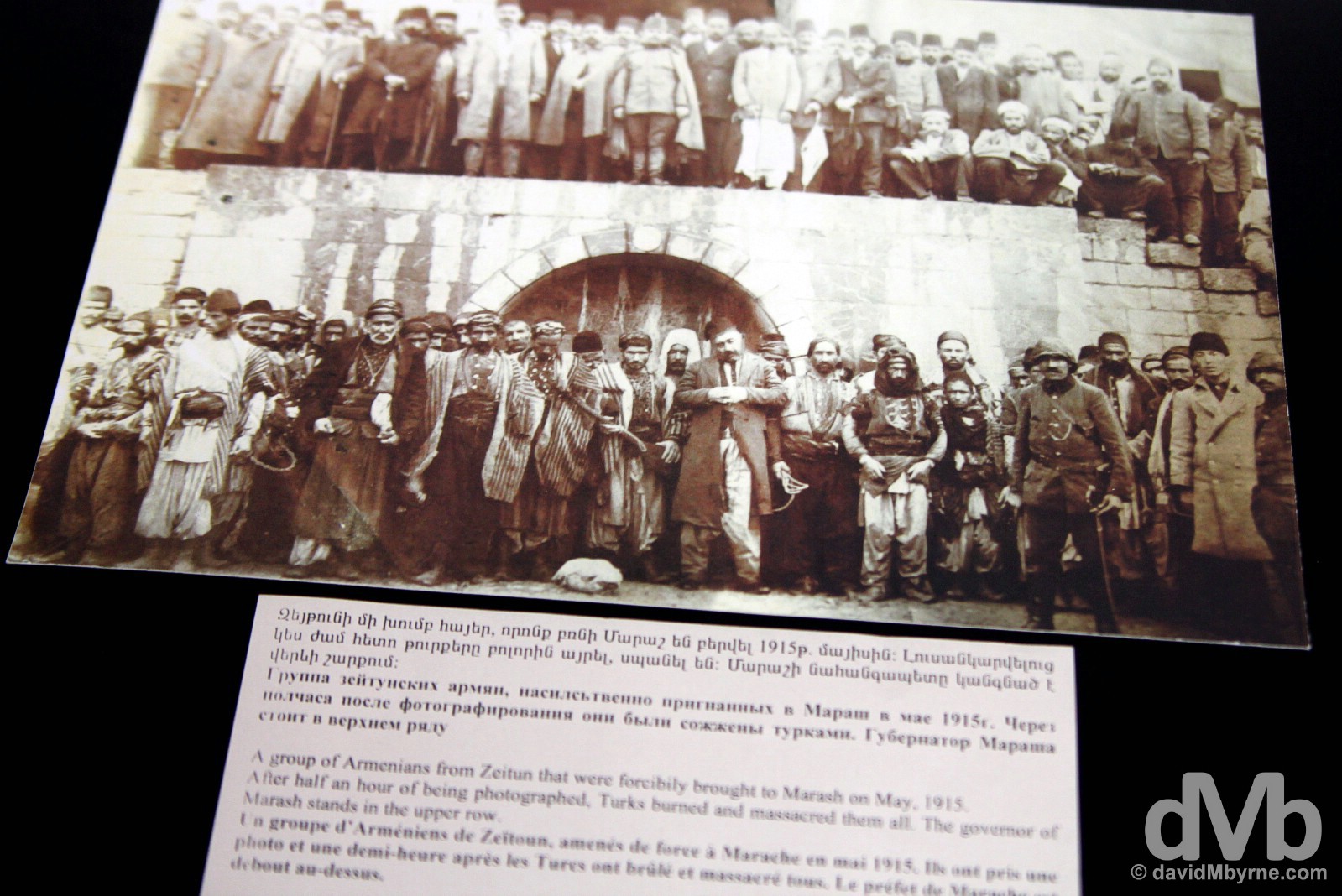 A display in the museum of Tsitsernakaberd, the Armenian Genocide Memorial & Museum in Yerevan, Armenia. March 24, 2015.