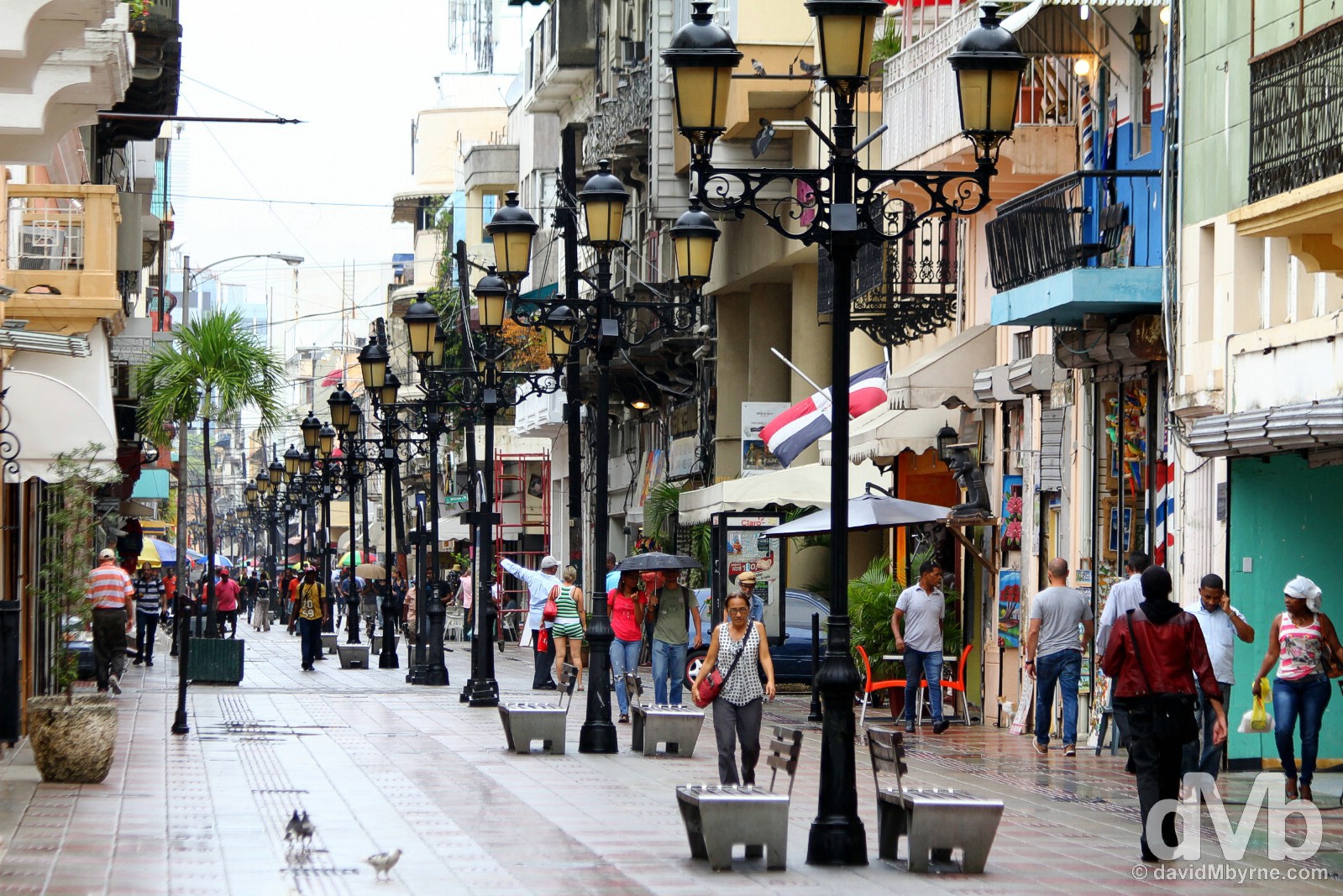 Pedestrianised El Conde in Santo Domingo, Dominican Republic. May 25, 2015.