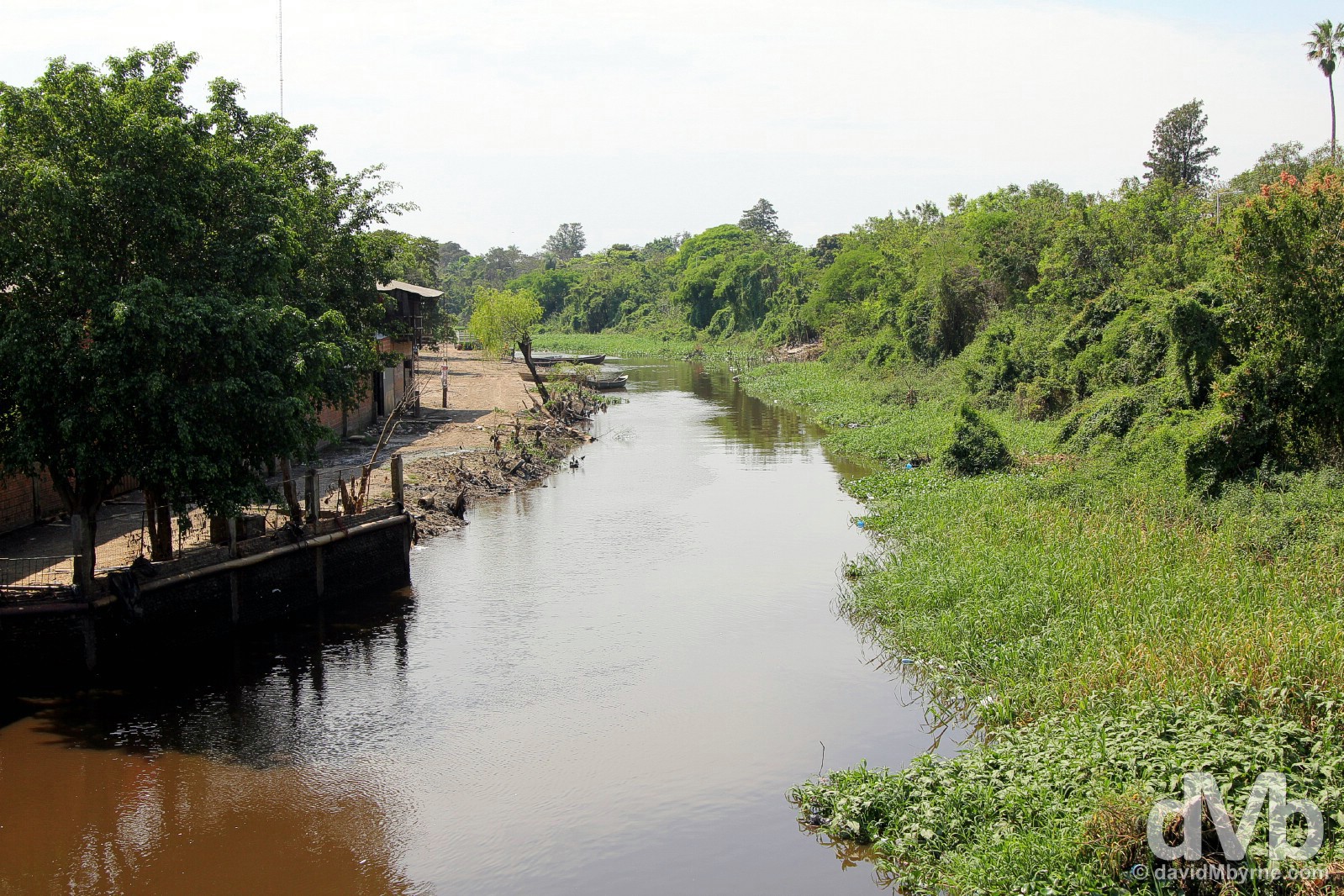 A stream/river marking the Argentina (right) - Paraguay (left) border crossing outside the Argentine town of Clorinda, northeast Argentina. September 8, 2015.